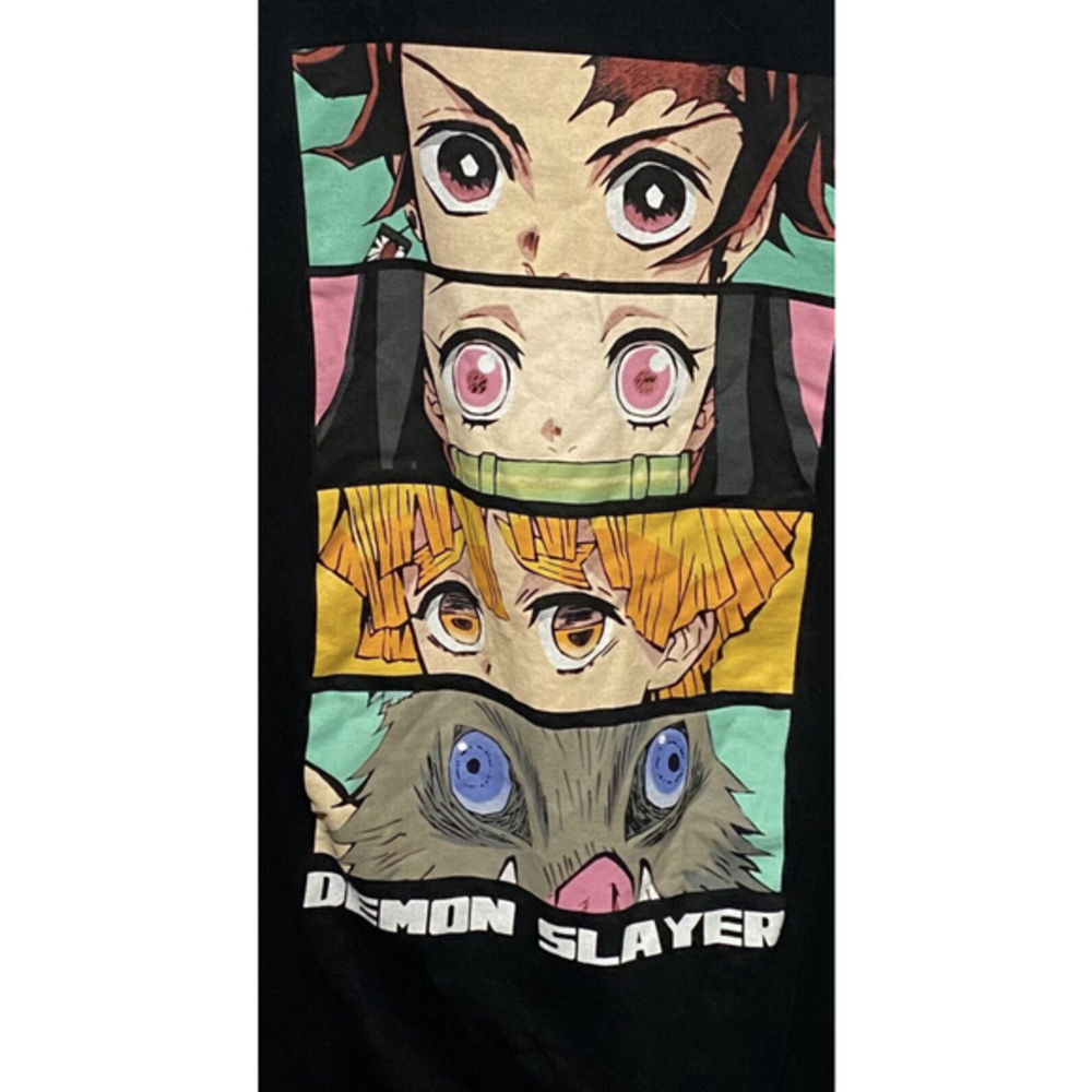 Demon Slayer Anime Men's Large Black T-Shirt  Character Graphic Tee Short Sleeve - Picture 6 of 6